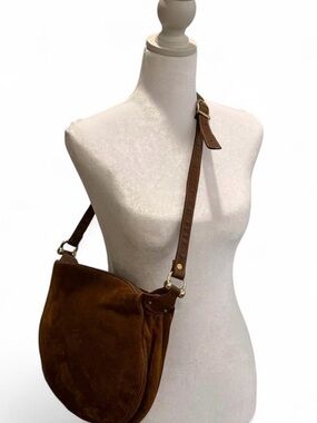 Vintage Meyers USA Brown Suede Shoulder Bag with Adjustable Strap